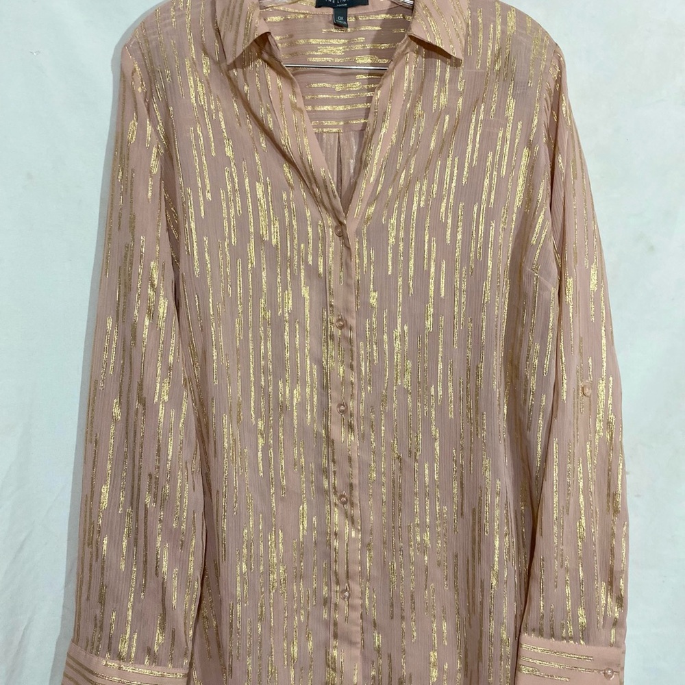 The Limited Gold and Pink Striped Blouse